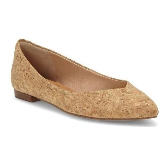 Corso Como Natural Cork Tan ‘Jullia’ Ballet Core Pointed Toe Flats - Picture 1 of 6